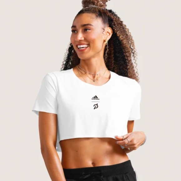 NWOT ADIDAS X PELOTON CROP TEE / Size S - Picture 2 of 4